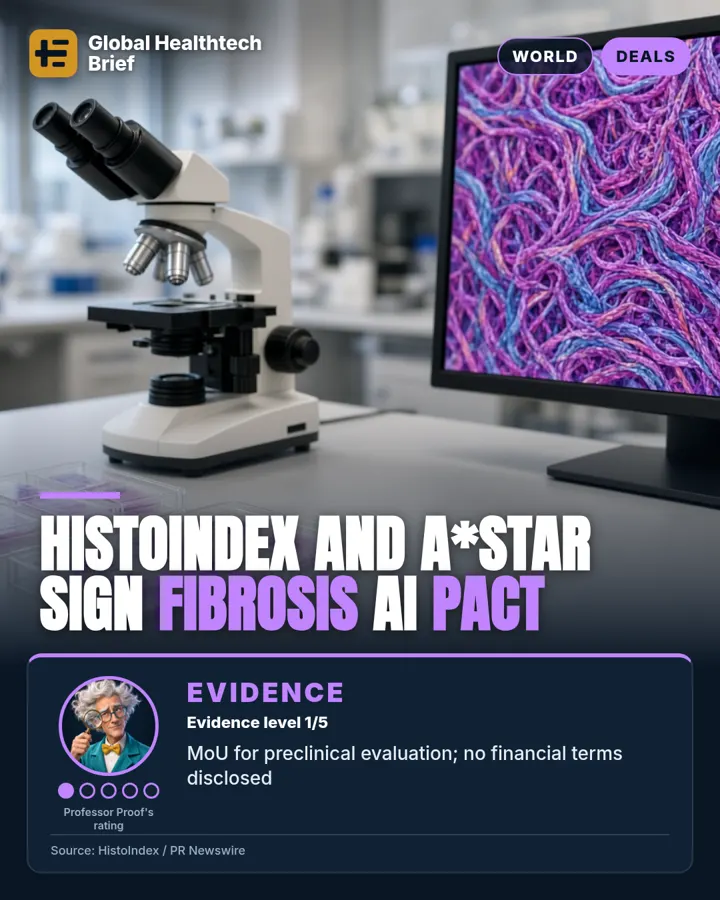 Card: HistoIndex and A*STAR sign fibrosis AI pact, evidence level 1 of 5
